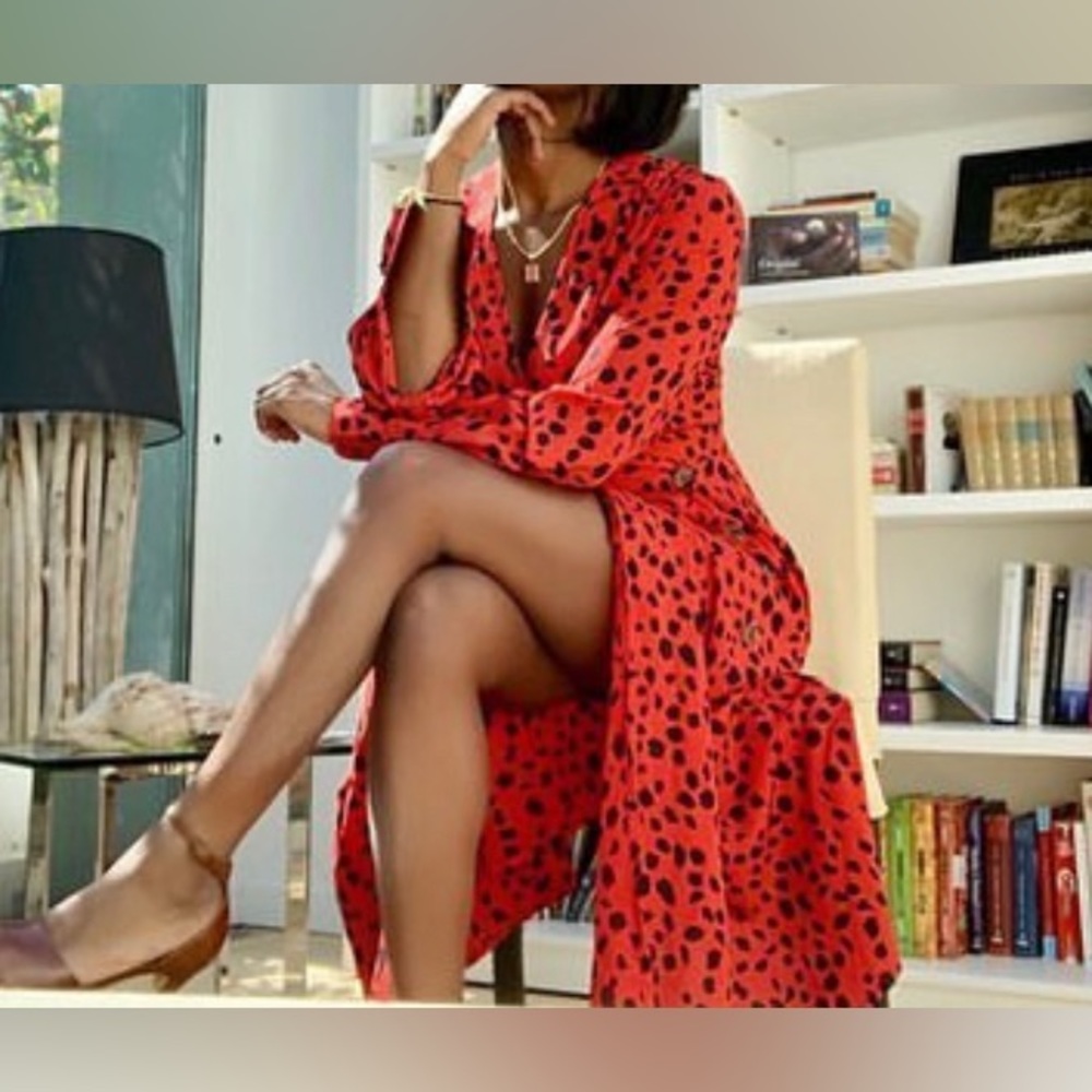 Red and Black MIDI Cocktail Dress